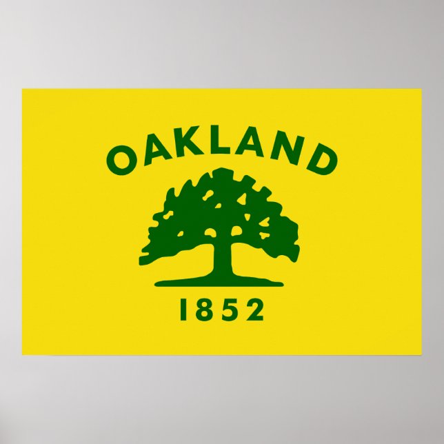 Poster Oakland, Califórnia, bandeira dos Estados Unidos (Frente)