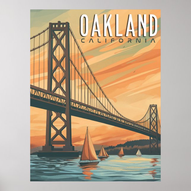 Poster Oakland, Califórnia - Viagens vintage (Frente)