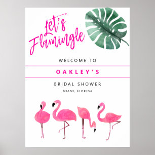 Poster OAKLEY Flamingo Rosa Quente Chá de Noiva Bem-Vindo