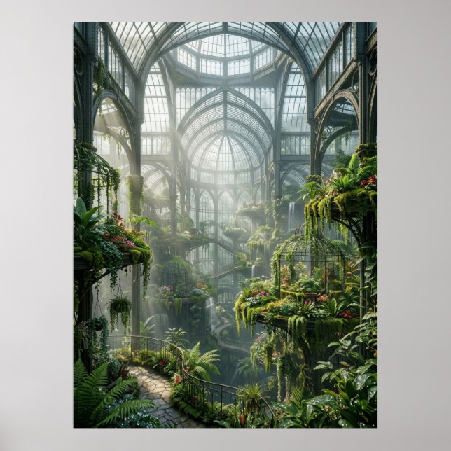 Poster Oásis Encantado Jardim de Vidro (Frente)