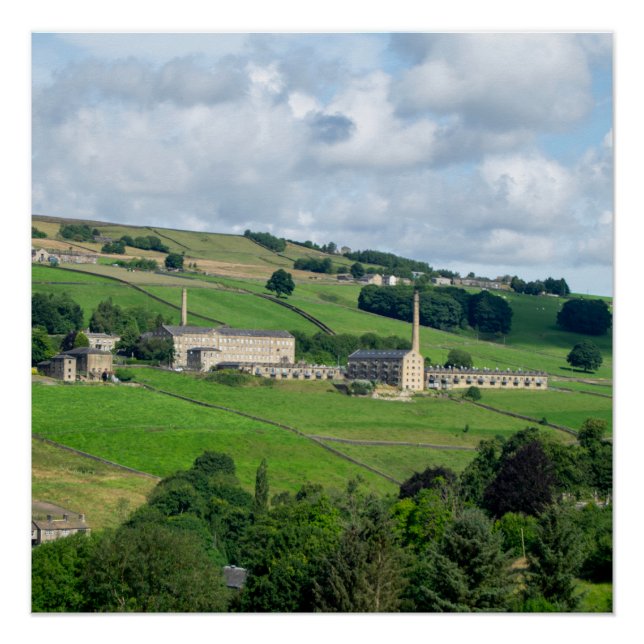Pôster Oats Royd Mill - Paisagem Histórica de Yorkshire (Frente)