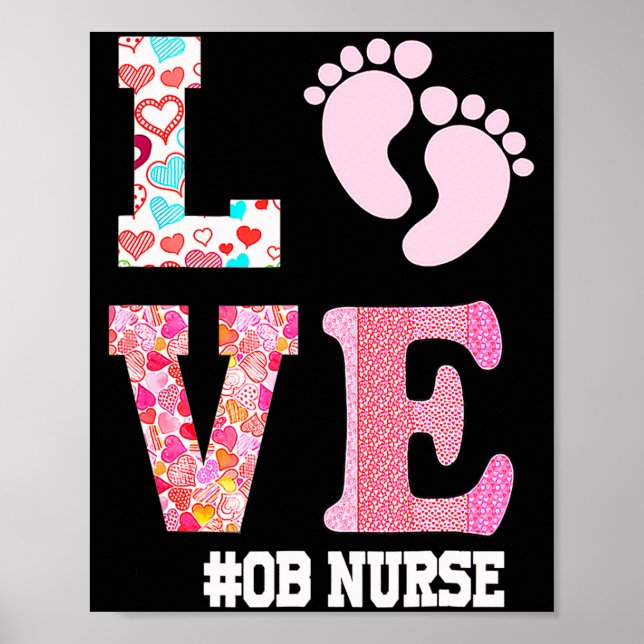 Poster Ob Nurse Valentines Day Delivery Labor Nursing 1  (Frente)