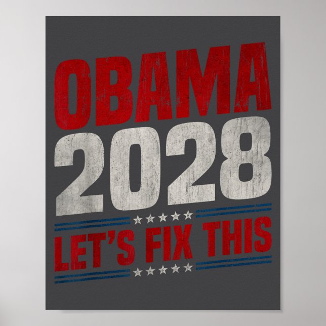 Poster Obama 2028 Let's Fix This Obama 48th President (Frente)