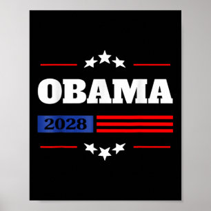 Poster Obama 2028 Presidente Americano Flag Pro Obama Vin
