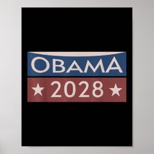 Poster Obama 2028 Protesto Político Comício Presidencial 