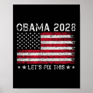 Poster Obama 2028 Retro Vintage Flag Us Patriotic Politic