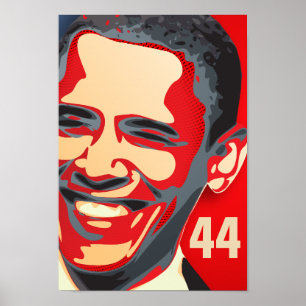 Poster Obama - 44o presidente em um GIGANTE vermelho
