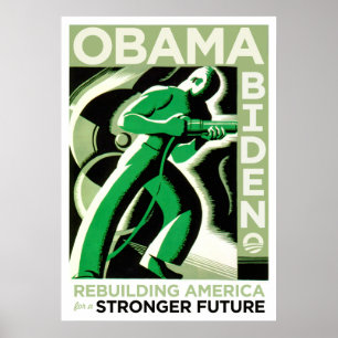 Pôster Obama/Biden: Reconstruindo América