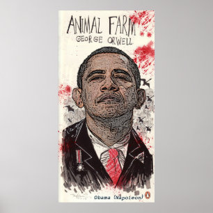 Pôster Obama é Napoleon na fazenda "animal " de George