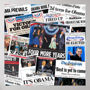 Pôster Obama ganha a colagem 2012 do jornal de Front Page