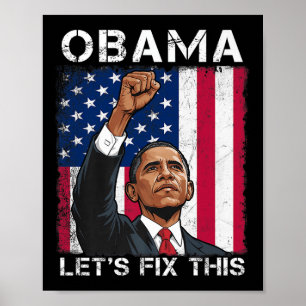 Poster Obama Para O Presidente 2028 Flag Americano Obama 