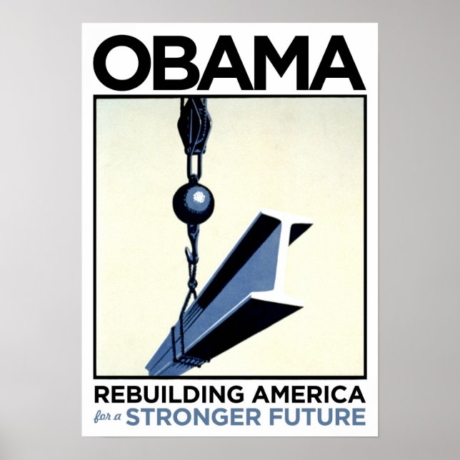 Poster Obama: Reconstruindo a América (Frente)