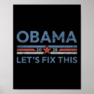 Poster Obama Retro Vintage Patriótico 2028 Prote Política
