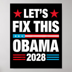 Poster Obama Retro Vintage Patriótico 2028 Vamos Corrigir
