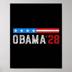 Poster Obama Vintage Flag Patriótico 2028 Política