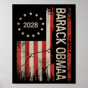Poster Obama Vintage Presidente 2028 Obama Retro Flag Ame