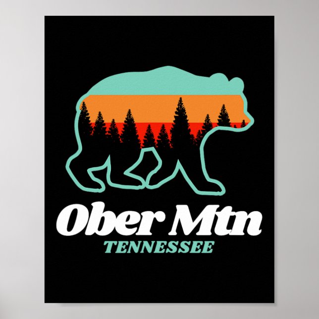 Poster Ober Mountain Tennessee Esqui Snowboard Urso  (Frente)