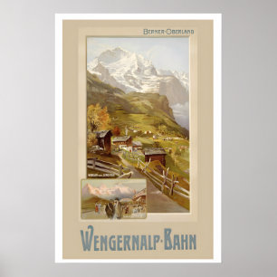Poster Oberland Bernês Wengen Jungfrau Suíça