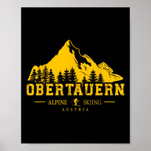 Poster Obertauern Austria Ski Resort Alpino Skiing Áustri