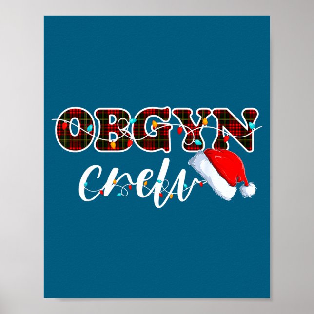 Poster Obgyn Crew Christmas Lights Santa Hat  (Frente)