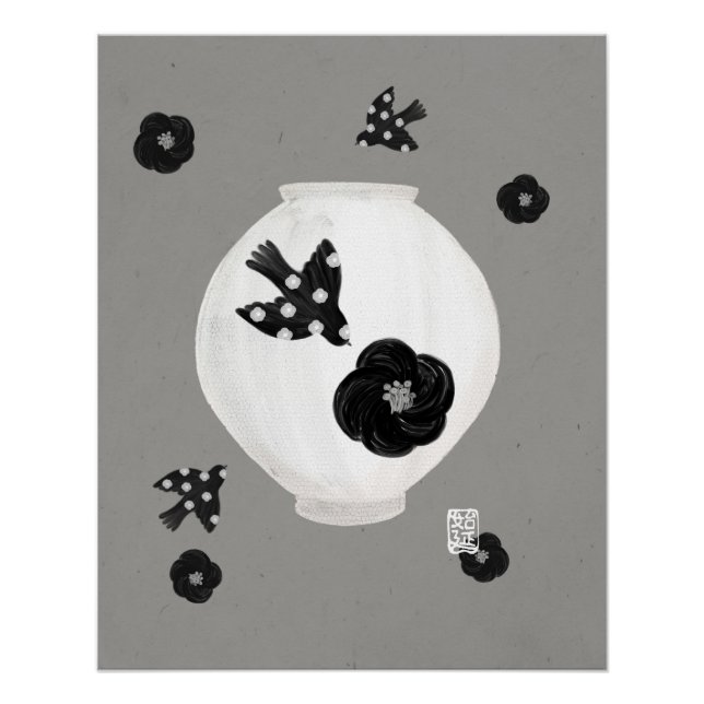 Pôster objet_22_camellia,poster brilhante de pássaros e c (Frente)