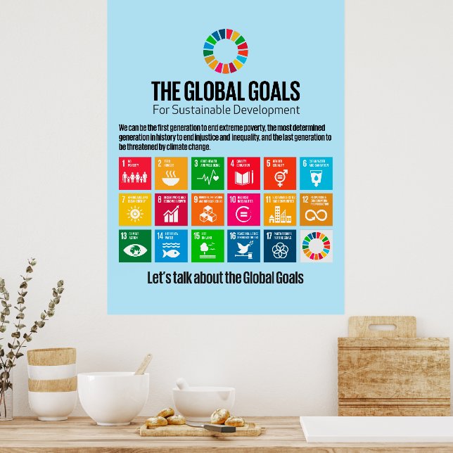 Poster Objetivos de Sustentabilidade Global da Wall Art M (Cozinha)