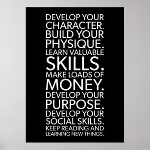 Poster Objetivos de vida para a felicidade e o sucesso