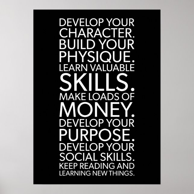 Poster Objetivos de vida para a felicidade e o sucesso (Frente)