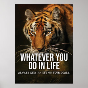 Poster Objetivos - Hustle, Gym, Sucesso - Motivação Tiger