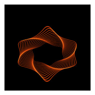 Pôster Objeto de Torus de Arame Laranja