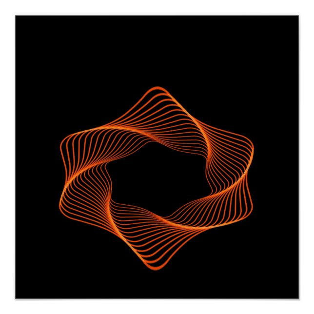 Pôster Objeto de Torus de Arame Laranja (Frente)