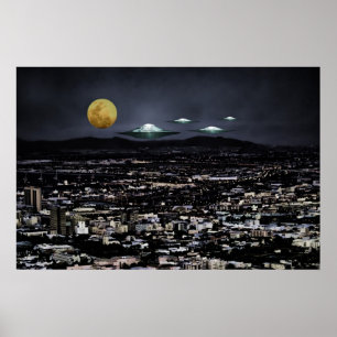 Poster Objeto do vôo do UFO no espaço