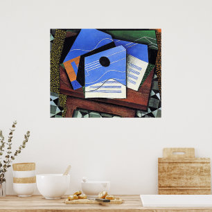 Poster Obra de arte de Juan Gris, Guitarra sobre uma Mesa