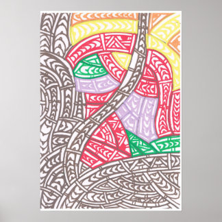 Poster Obra de arte tribal sem título por RRW, 2026