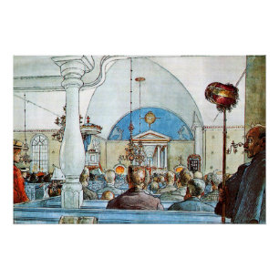 Pôster Obra de Carl Larsson, Na Igreja