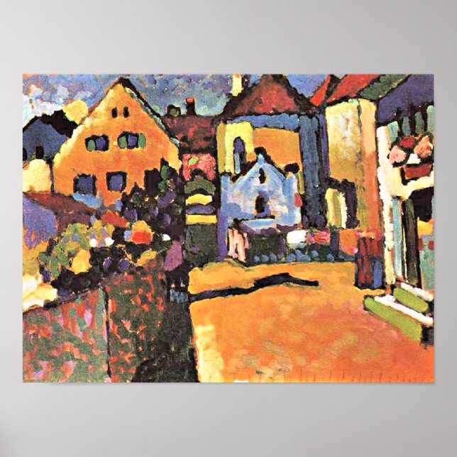 Poster Obra de Kandinsky, Grungasse em Murnau, (Frente)