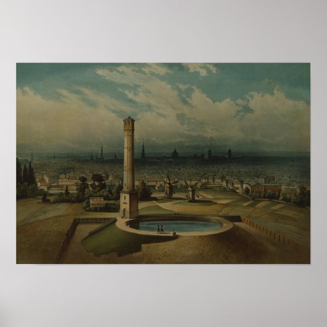 Pôster Obras de água de Berlim, c.1860 (Frente)