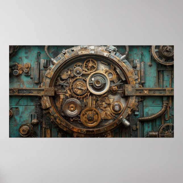 Poster Obras internas de grandes relógios a vapor (Frente)