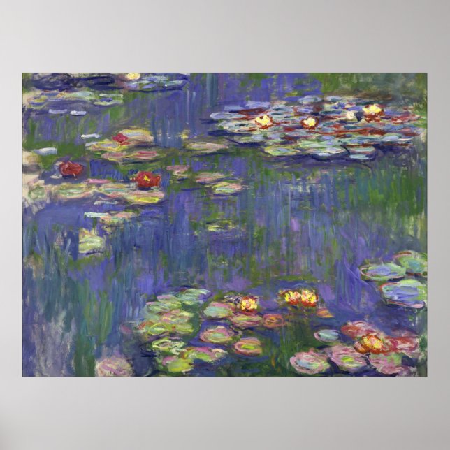 Pôster Obras-primas de Lírios de Água de Monet (Frente)