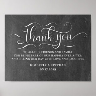 Poster Obrigado a Amigos e Sinal de Casamento Familiar