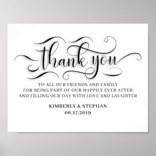 Poster Obrigado a Amigos e Sinal de Casamento Familiar