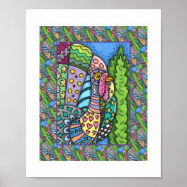 POSTER OBRIGADO À TURQUIA, PATCHWORK PENTHERS, FOLK ART