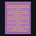 Poster Obrigado Apreciação Poem Loving Gift<br><div class="desc">Um poema maravilhoso para dizer a alguém o quão especial eles são. Este presente poético trará certamente lágrimas de alegria a quem o receber.</div>