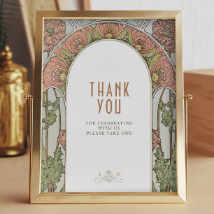 Poster Obrigado Assinem Convidados Vintage Art Nouveau po