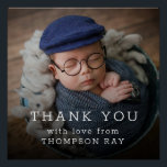 Pôster Obrigado Baby Gift Modern Newborn Baby<br><div class="desc">Cartão de Anúncio de Nascimento | Novo Anúncio De Bebê</div>