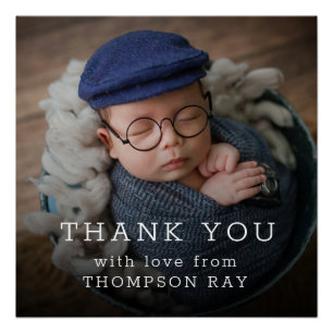 Pôster Obrigado Baby Gift Modern Newborn Baby