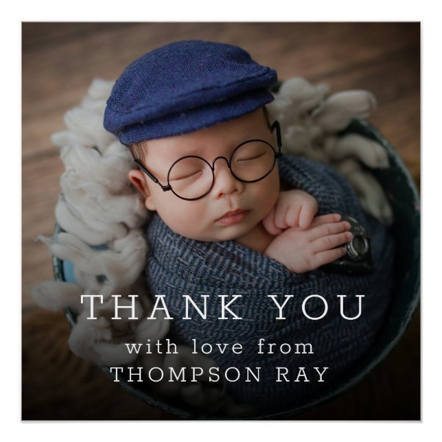 Pôster Obrigado Baby Gift Modern Newborn Baby (Frente)