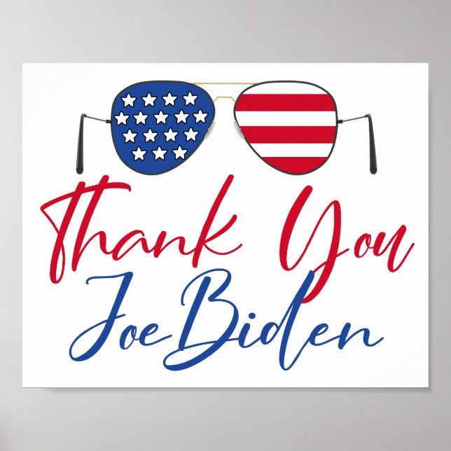 Poster Obrigado, comemorativo de Joe Biden (Frente)
