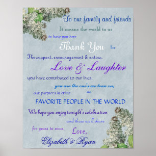 Poster Obrigado do casamento do Lilac roxo você