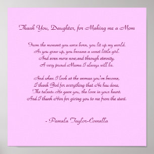 Poster Obrigado, filha, fazendo me uma mamã, de…